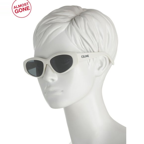 CELINE White 57mm Round Sunglasses - Picture 2 of 2